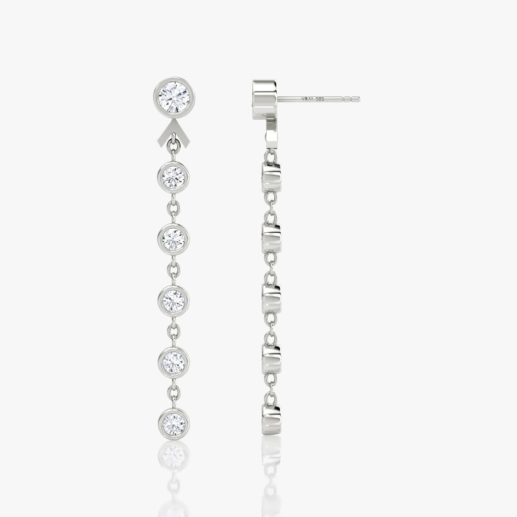 Arrow Drop Whitegold Earrings w. Lab-Grown Diamond