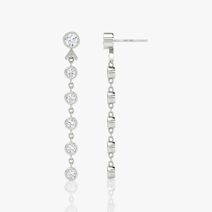 Arrow Drop Whitegold Earrings w. Lab-Grown Diamond