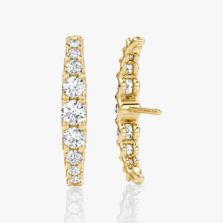 Eternity Cuff 14K Gold Studs w. Lab-Grown Diamond
