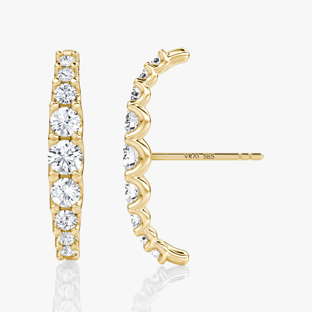 Eternity Cuff 14K Gold Studs w. Lab-Grown Diamond