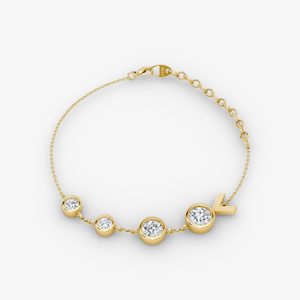 Arrow Station 14K Gold Bracelet w. Lab-Grown Diamond