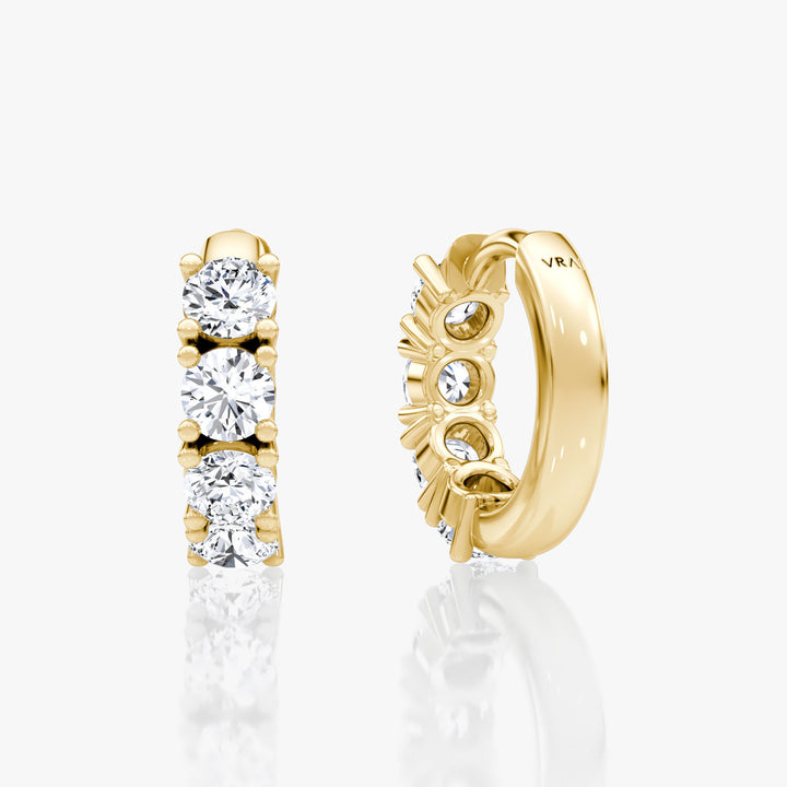 Half Eternity 14K Gold Hoops w. Lab-Grown Diamond