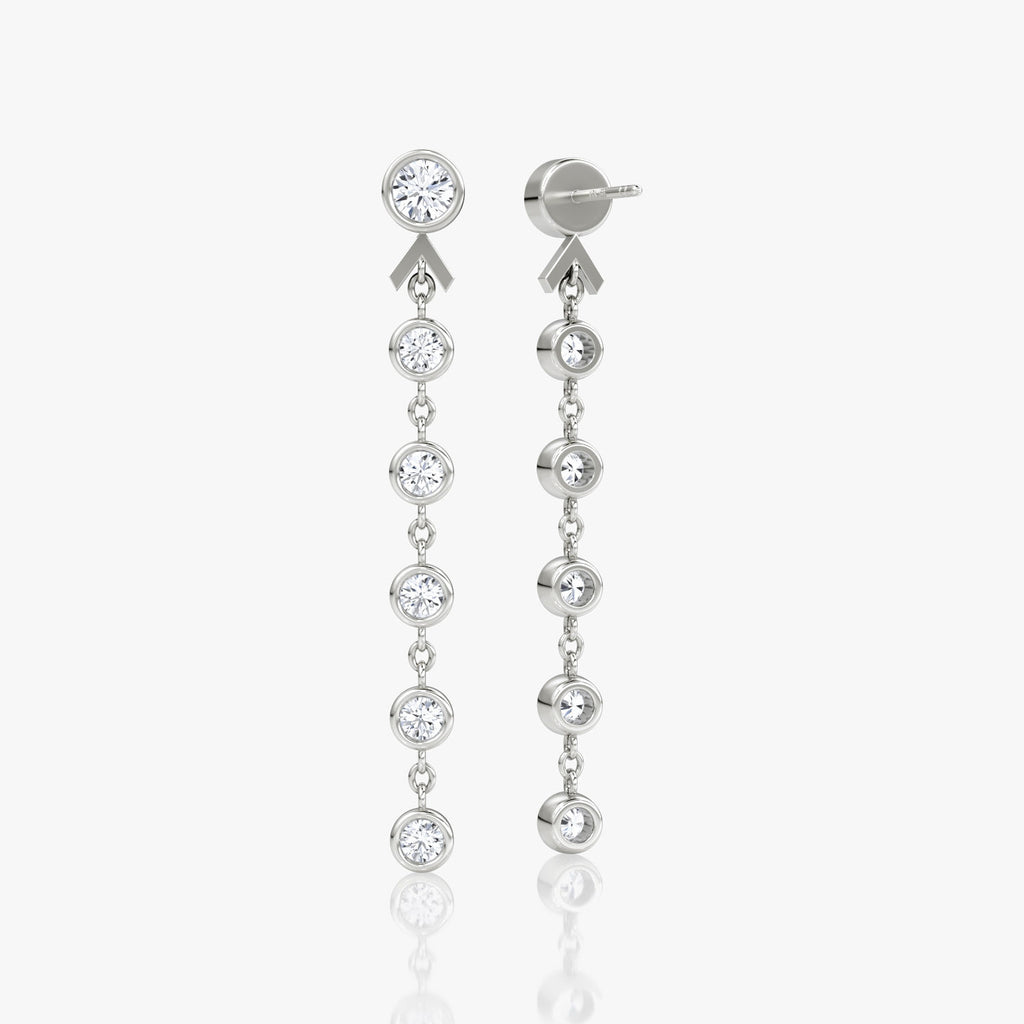 Arrow Drop Whitegold Earrings w. Lab-Grown Diamond
