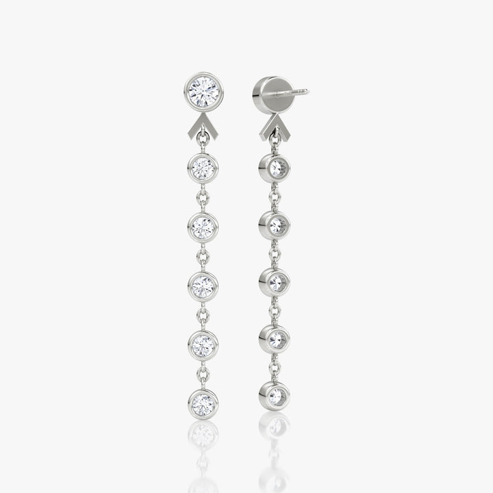 Arrow Drop Whitegold Earrings w. Lab-Grown Diamond