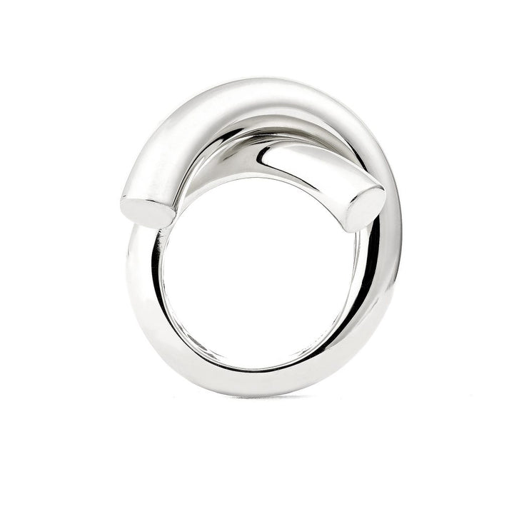 Cross Loop Plain Stor 18K Rosaguld Ring
