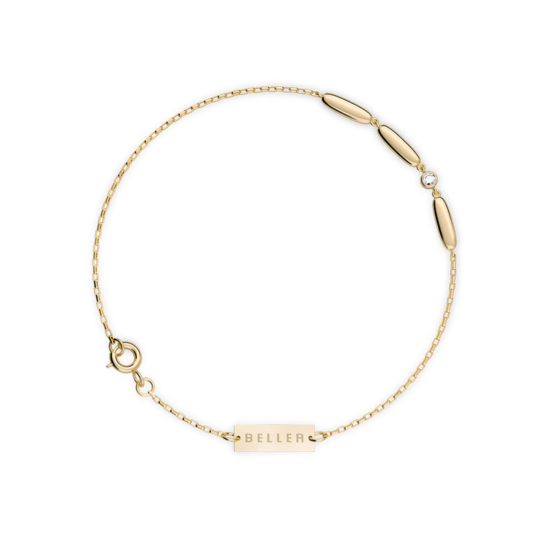 Cube N°2 18K Guld Armbånd m. Diamant