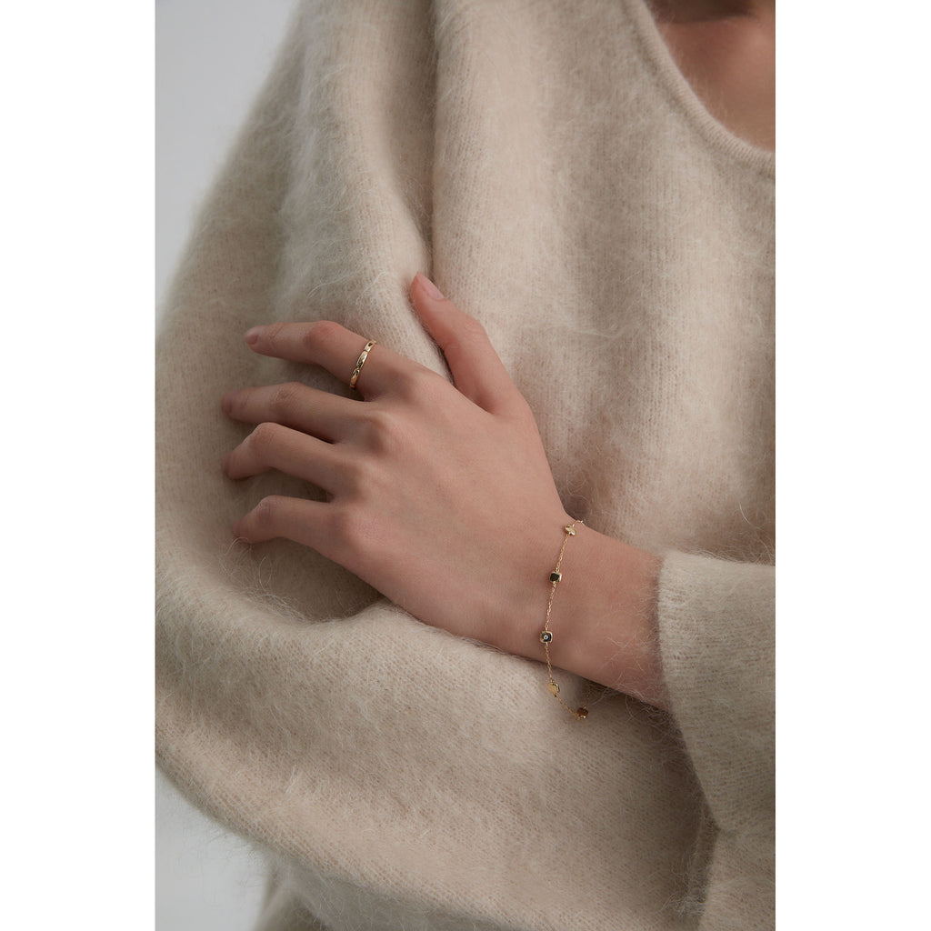 Cube N°6 18K Gold Bracelet w. Diamond