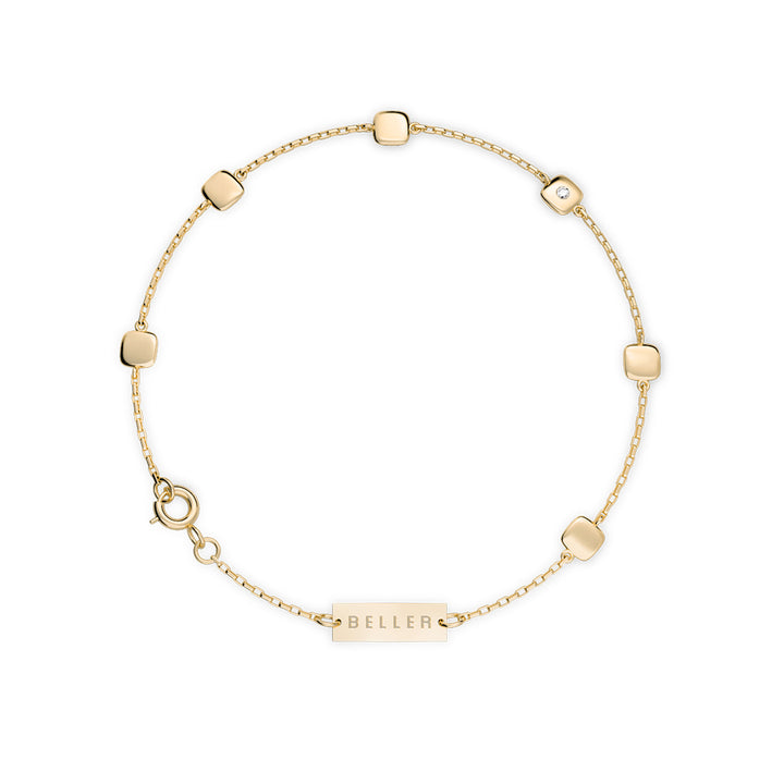 Cube N°6 18K Gold Bracelet w. Diamond
