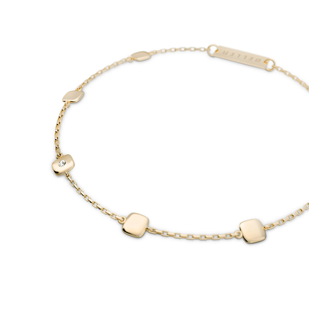 Cube N°6 18K Gold Bracelet w. Diamond