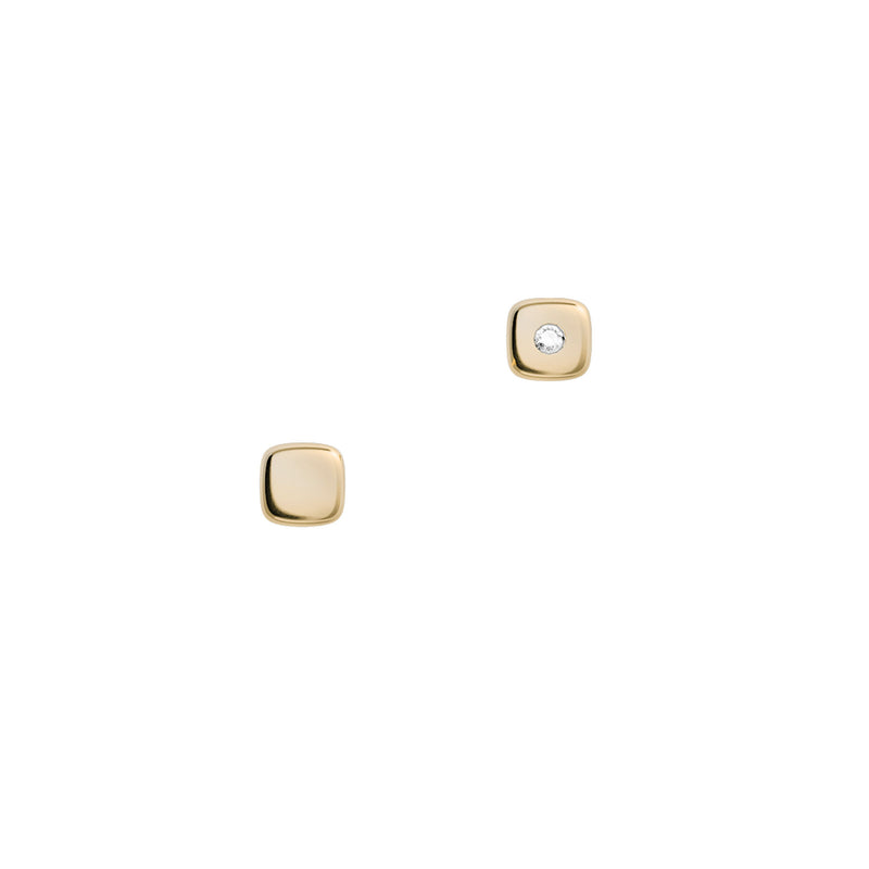 Cube N°1 18k Guld Øreringe m. Diamant