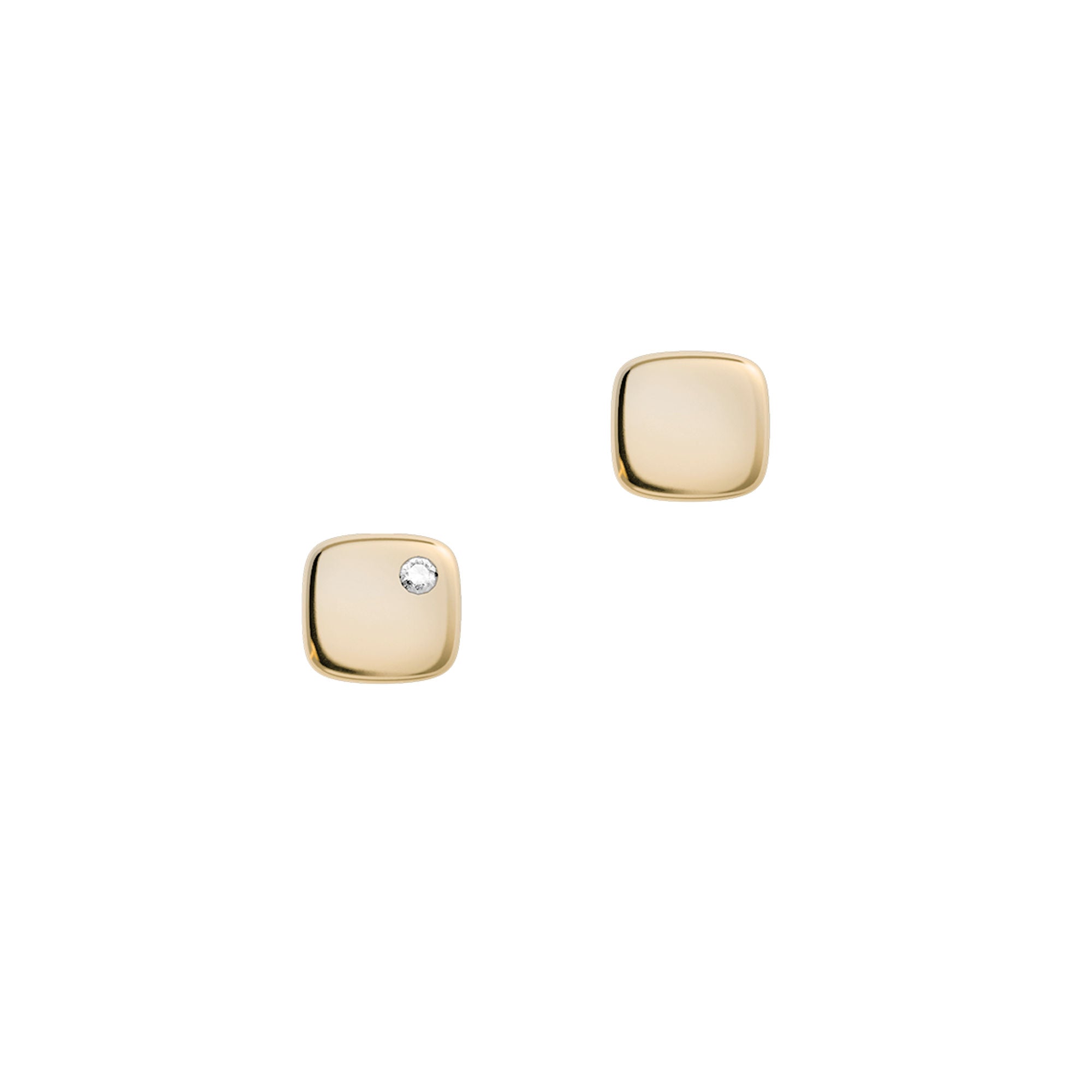 Cube N°2 18K Gold Earrings w. Diamond