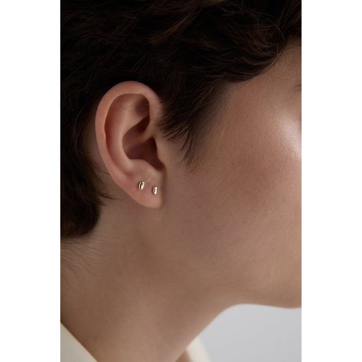 Cube N°5 18K Gold Earrings w. Diamond