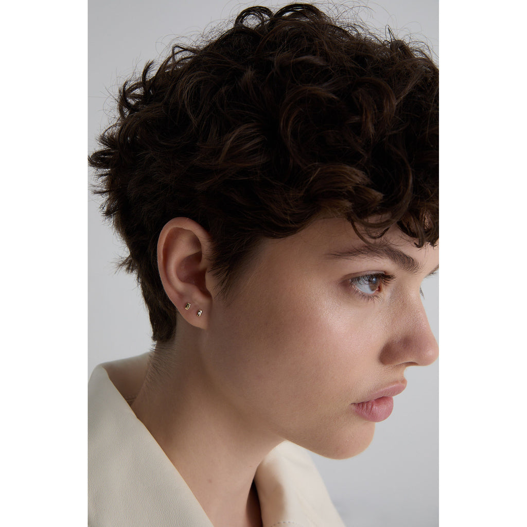 Cube N°5 18K Gold Earrings w. Diamond