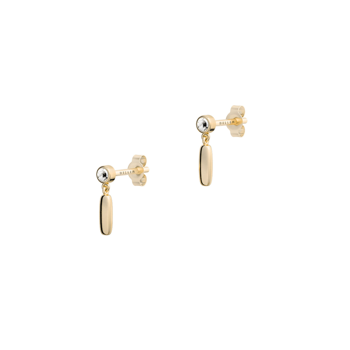 Cube N°8 18k Guld Øreringe m. Diamant