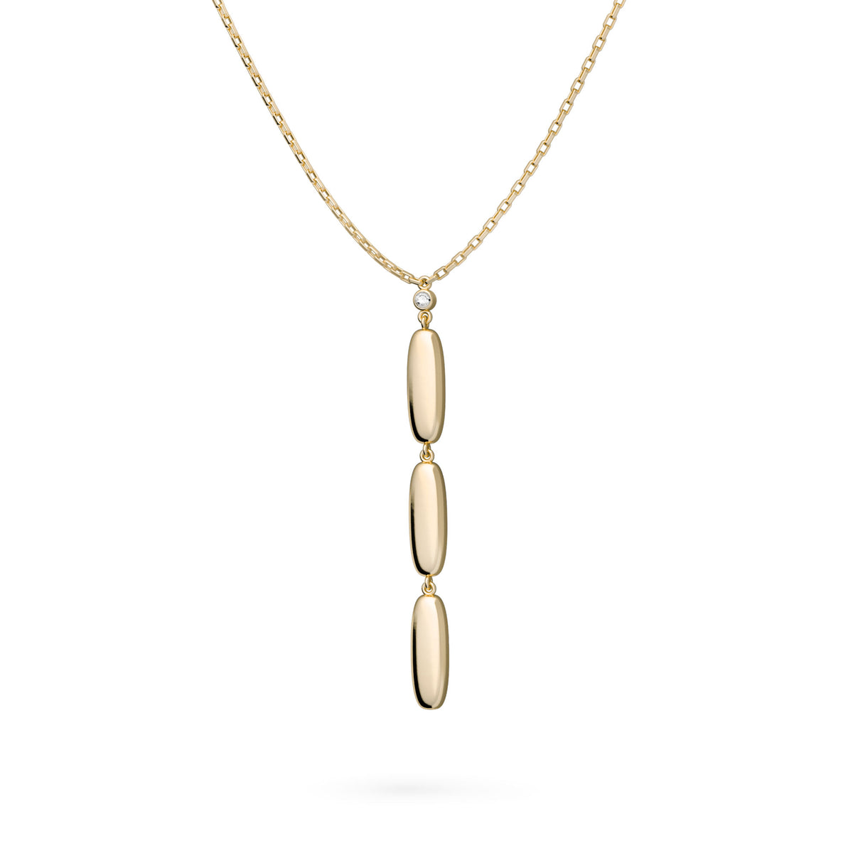 Cube N°2 18K Gold Necklace w. Diamond