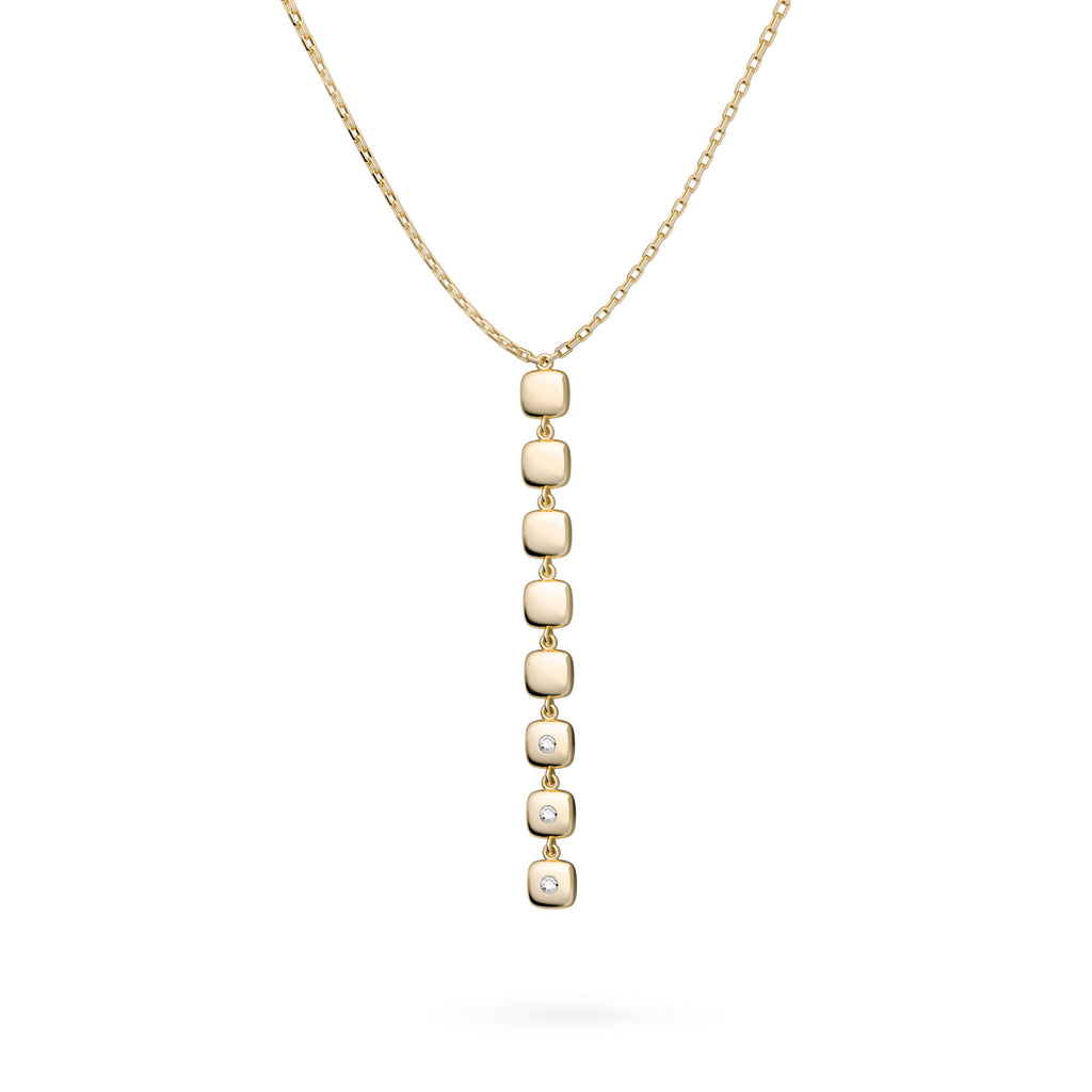 Cube N°3 18K Gold Necklace w. Diamond