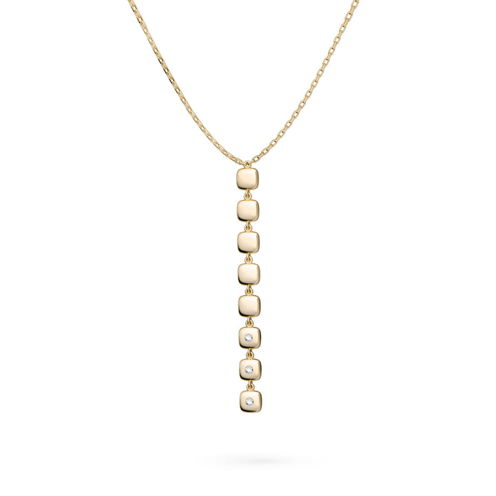 Cube N°3 18K Gold Necklace w. Diamond
