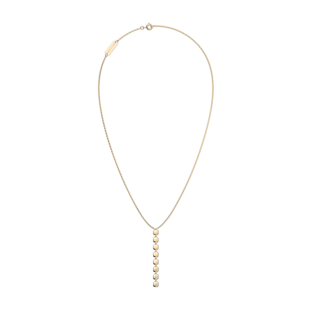 Cube N°3 18K Gold Necklace w. Diamond