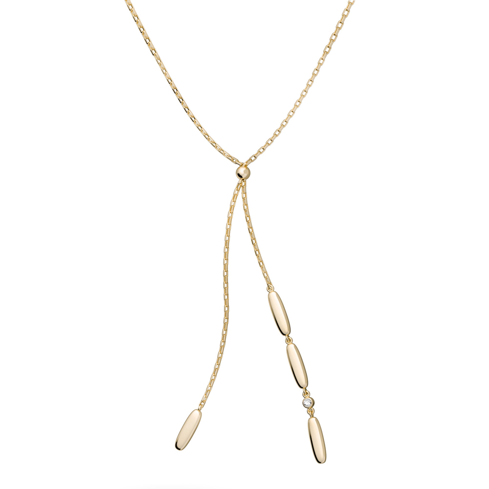 Cube N°5 18K Gold Necklace w. Diamond