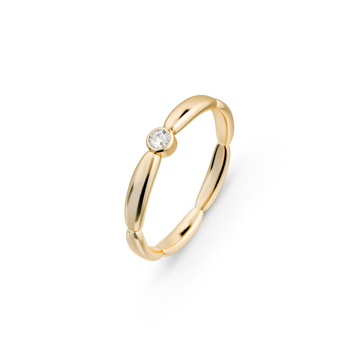 Cube N°4 18K Gold Ring w. Diamond