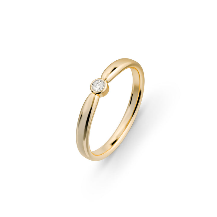 Cube N°5 18K Gold Ring w. Diamond