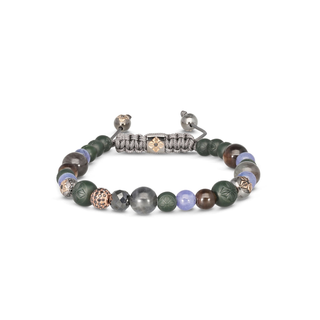 Multisize ikke-flettet 18K Rosaguld Armbånd m. Diamonds, tanzanit