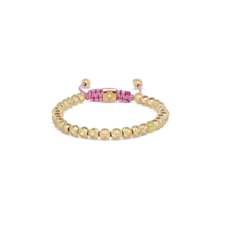 4mm Non-Braided 18K Gold Bracelet w. Diamonds