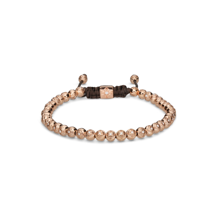 4mm Non- Braided 18K Rosegold Bracelet w. Diamonds