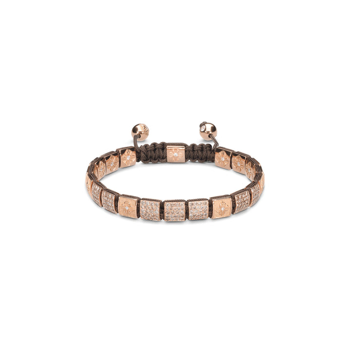 6 mm lås 18k Rosaguld Armbånd m. Diamanter