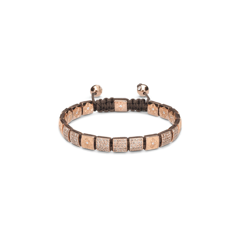 6mm Lock 18K Rosegold Bracelet w. Diamonds