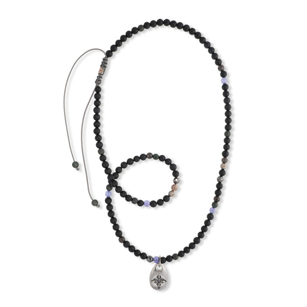 18K Rosegold Dogtag Anhänger Halskette w. Diamanten, Sapphire & Tansanit