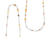 Bead collier bone/amber mixed Colors