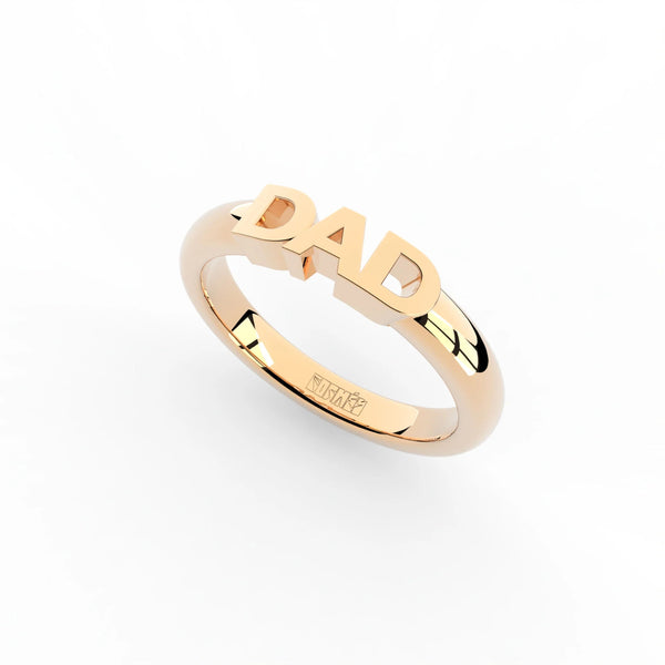 Becoming 14K Guld, Rosaguld eller Hvidguld Dad Plain Ring