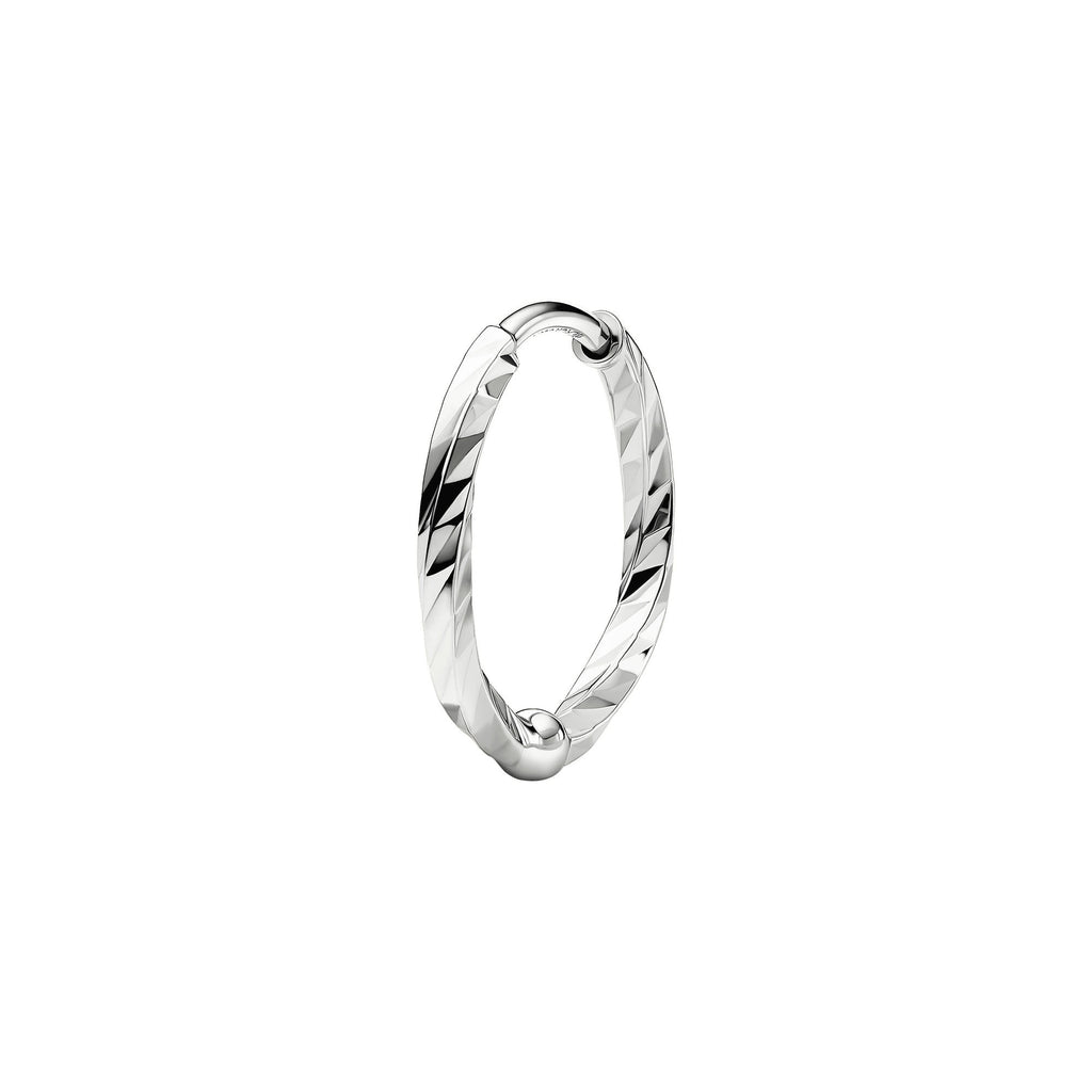 DC 10 14K White Gold Huggie