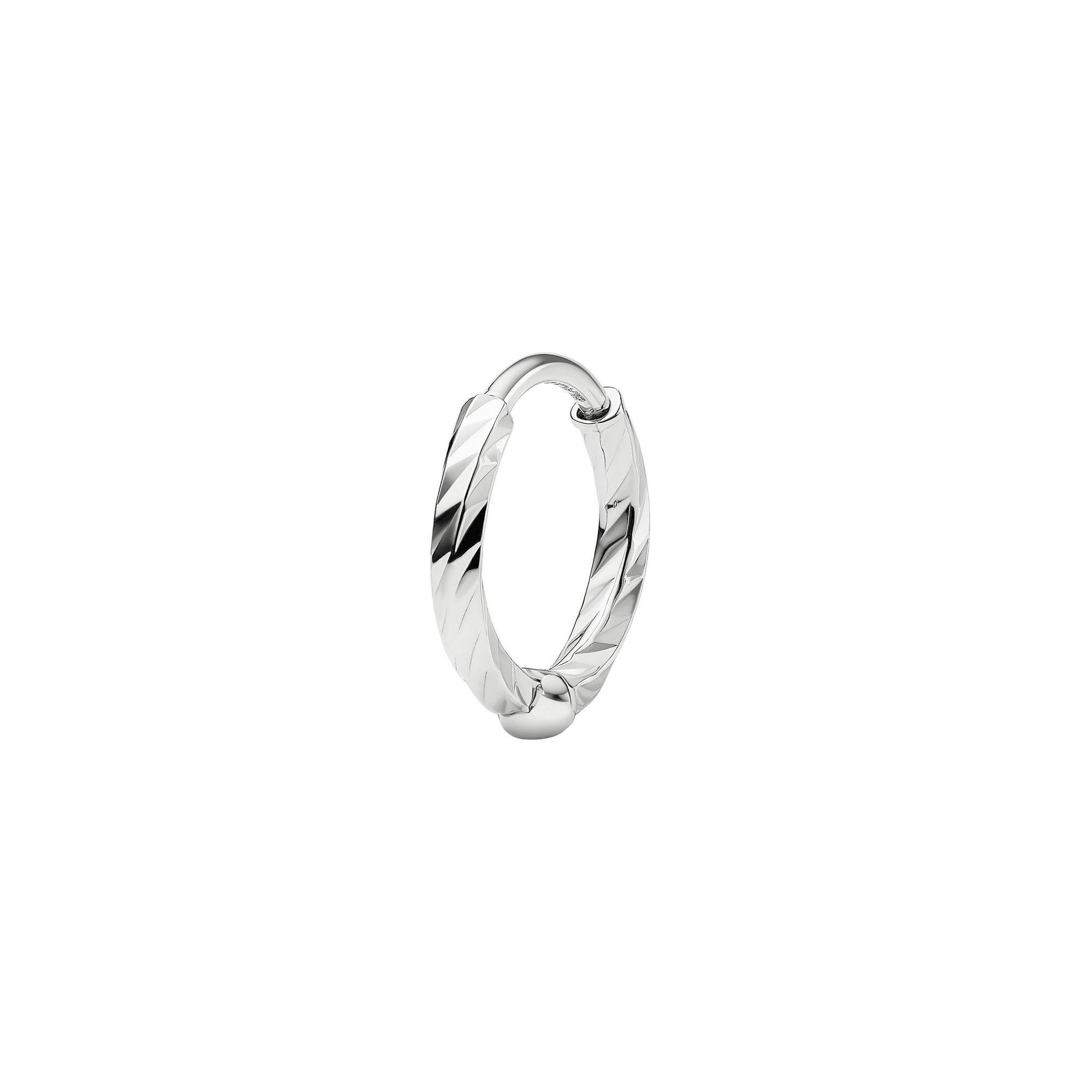 DC 7 14K White Gold Huggie