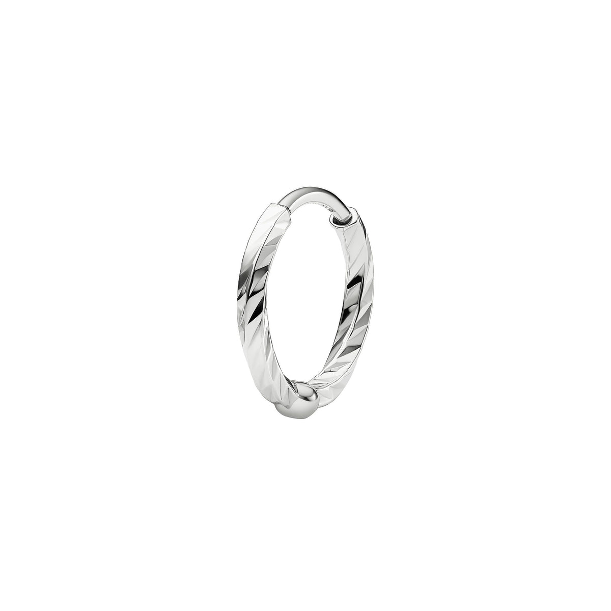 DC 8 14K White Gold Huggie