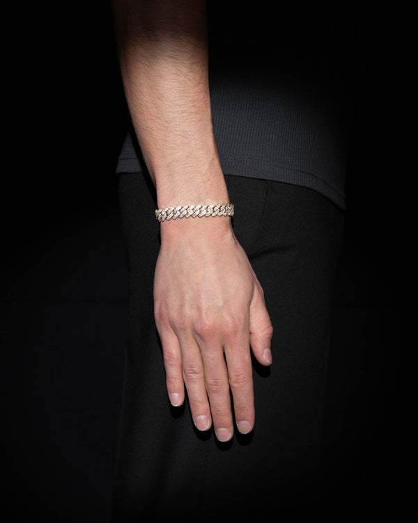 Prong Pavé Armband vergoldet aus 18K Rosegold & Silbermit Diamanten