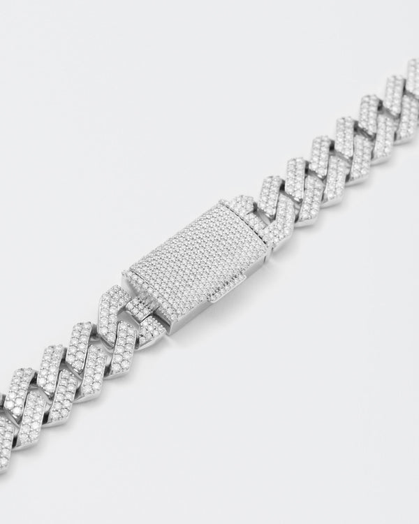Prong Pavé Chunky Halskette aus Silber mit Diamanten