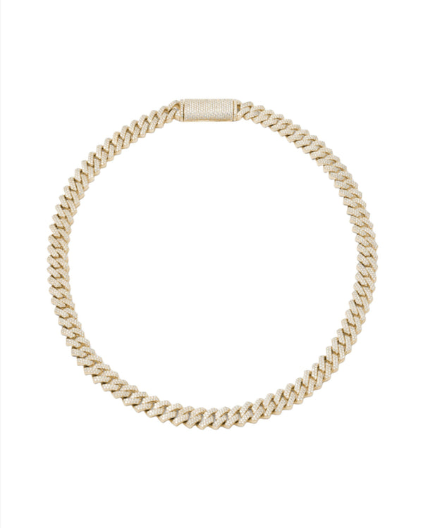 Prong Pavé Halskette vergoldet aus 18K Gold mit Diamanten