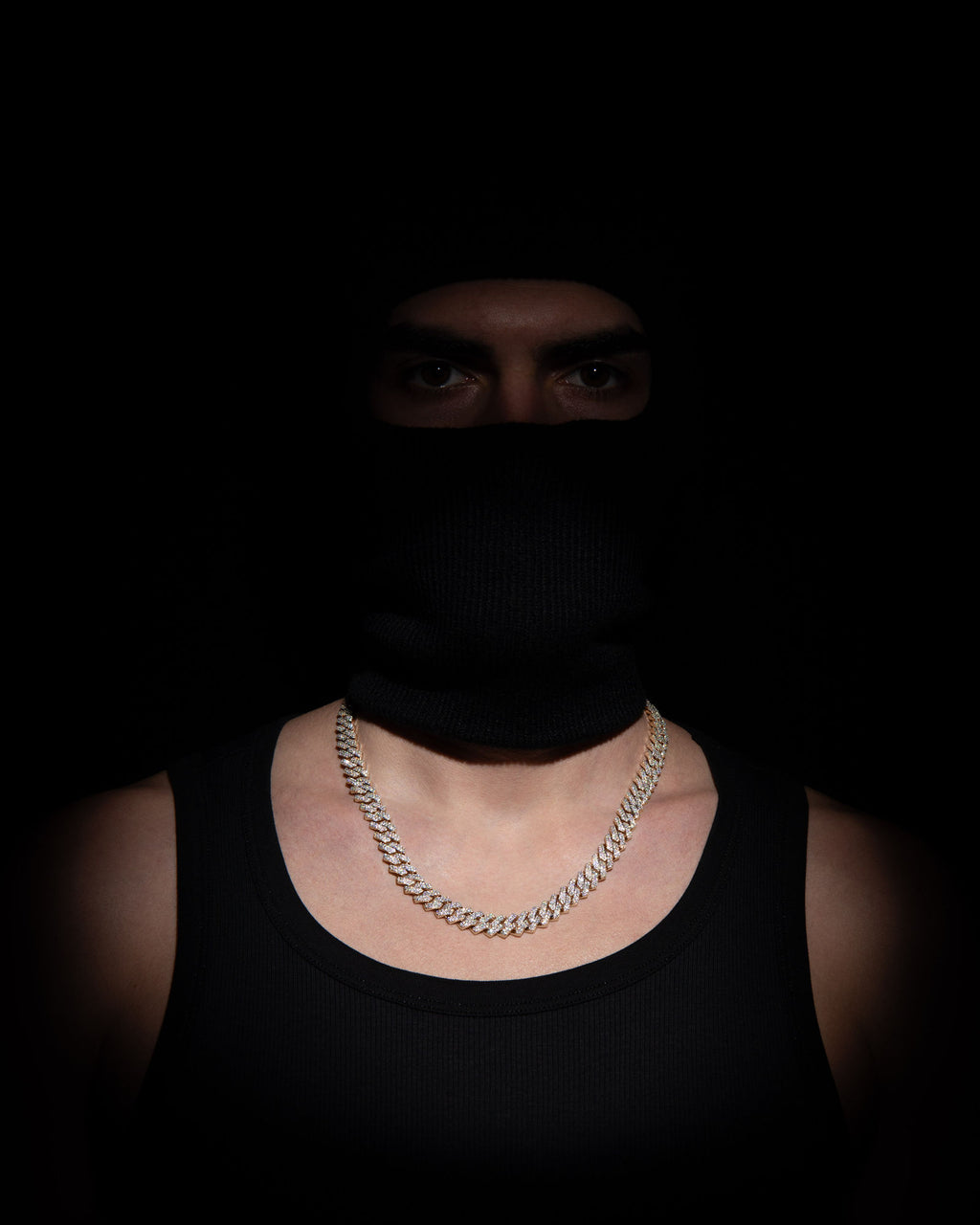 10mm Prong Pavé 18K Rose Gold coated Silver Necklace w. Moissanite