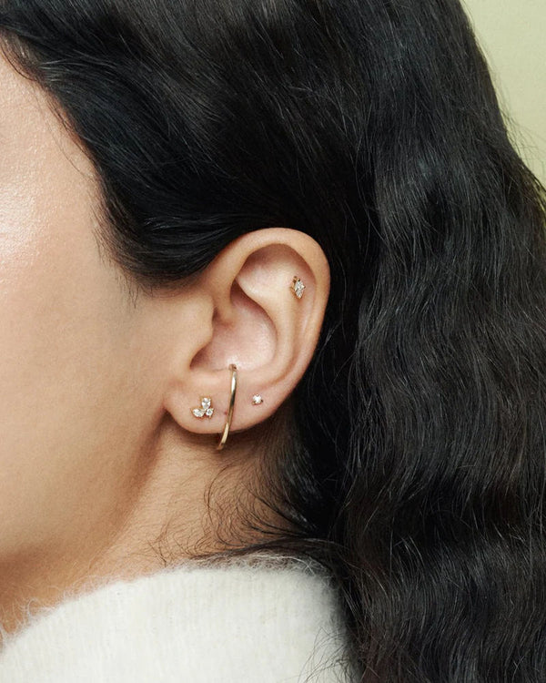 Diamond Cluster 14K Gold Studs w. Lab-Grown Diamonds