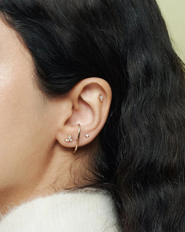 Diamond Cluster 14K Whitegold Studs w. Lab-Grown Diamonds