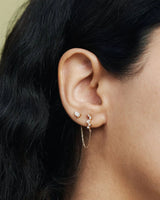 Diamond Quintet Connector 14K Gold Studs w. Lab-Grown Diamond