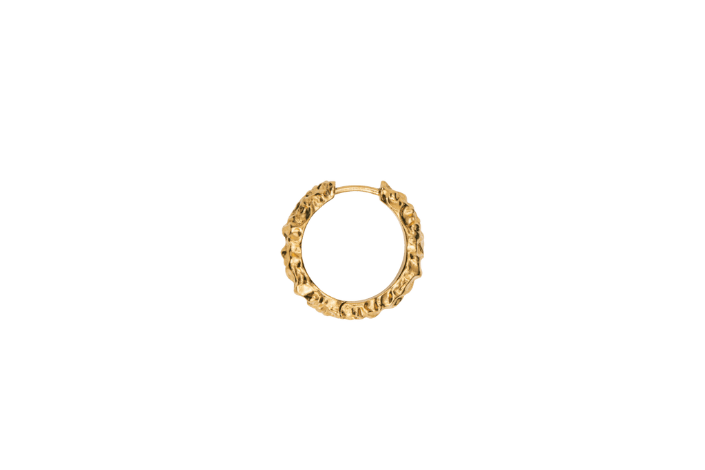IX Crunchy Edge Gold Plated Hoop