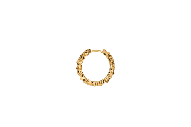 IX Crunchy Edge Gold Plated Hoops