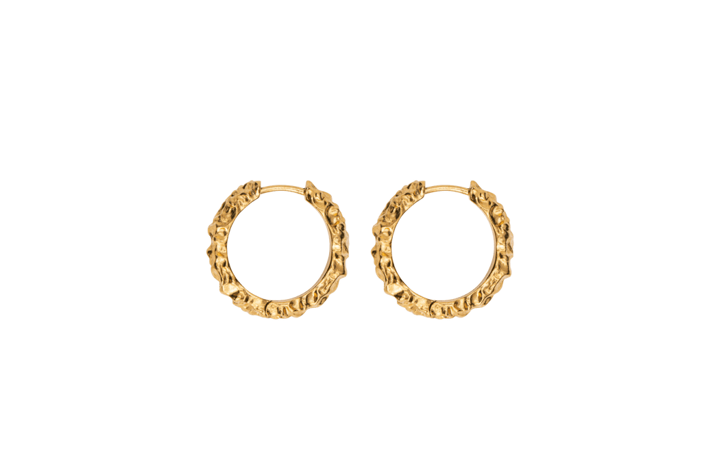 IX Crunchy Edge Gold Plated Hoop
