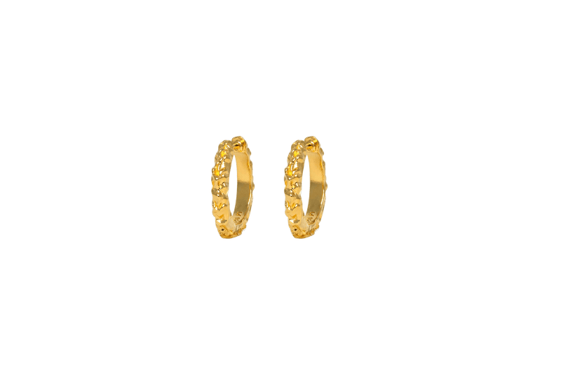 IX Mini Crunchy Edge Gold Plated Hoops