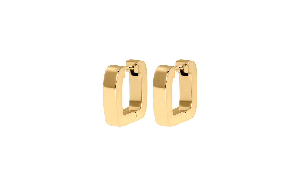 IX Bold Square Gold Plated Hoop