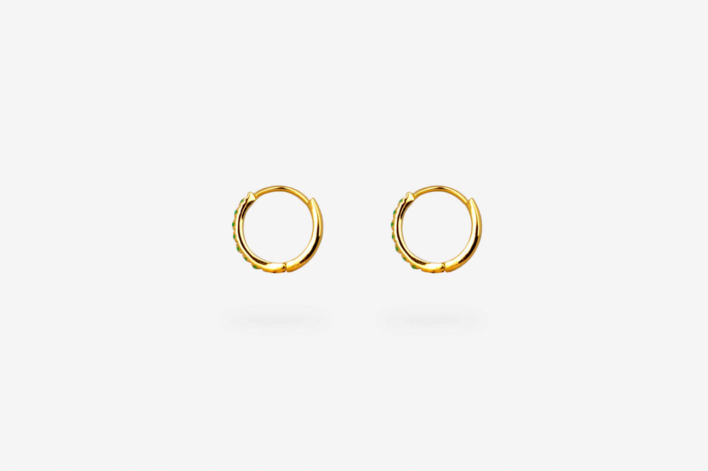 IX Billy 22K Gold Plated Hoop w. Zirconia
