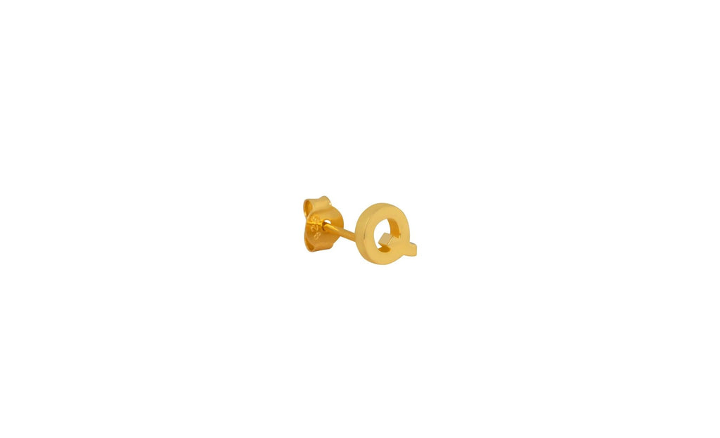 IX Q 22K Gold Plated Stud
